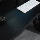 Gaming Desk Computer Table Metal Frame with LED Light, Cup Holder, Headphone Hook, Cable Hole Holder Hook