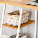 Home Office Computer Desk with 3-Tier Storage Shelves Study Writing Table Workstation for Small Space Natural w/