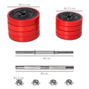 20KGS Two-In-One Dumbbell & Barbell Adjustable Set Strength Muscle Exercise Fitness Plate Bar Clamp Rod Home Gym Sports Area Ergonomic in