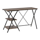 Computer Desk with Shelves, Wood Grain Writing Desk with 2-Tier Storage Shelves Home Office Desk Study Table Work Desk Corner Desk, Brown