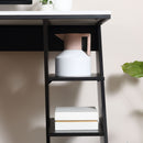 Computer Desk, Home Office Desk, Writing Table, 120x60x75.5cm Laptop Workstation with 6 Open Shelves for Adults and Kids, White and Black Storage