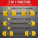 30kg Dumbbell & Barbell  Adjustable Set Plate Bar Clamp Rod Home Gym Sports Area Exercise Ergonomic Fitness in