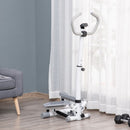 Adjustable Twist Stepper Aerobic Ab Exercise Fitness Workout Machine W/ Elastic Bands, LCD Screen, Height Adjust Handlebars For Home Gym