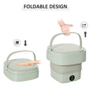 HOMCOM Portable Washing Machine Foldable Mini Laundry Machine with Handle for Socks Underwear Green Automatic Panties