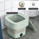 HOMCOM Portable Washing Machine Foldable Mini Laundry Machine with Handle for Socks Underwear Green Automatic Panties