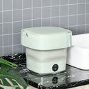 HOMCOM Portable Washing Machine Foldable Mini Laundry Machine with Handle for Socks Underwear Green Automatic Panties