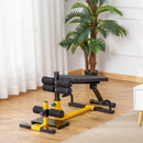 Three-In-One Squat Machine w/ Adjustable Padded Bench, Squats, Push Up, Sit Up for HOME, Office, Gym Fitness Equipment Yellow Bench