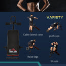 Adjustable Sit-Up Bench, Core Workout Abdominal Strength Building, Foldable Design w/ Bands for Home Gym Exercise Black Bench Building
