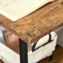 Writing Desk Working Station Home Office Table with 2 Shelves  Computer Gaming Desk Steel Frame Black and Rustic Brown