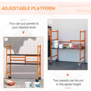 HOMCOM Multi Purpose Scaffolding Ladder with Locking Wheels, Adjustable Working Platform, Steel Frame Wheels