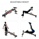 Multifunctional Sit Up Bench Adjustable Utility Board Ab Exercise Workout Fitness with Headrest for Home, Office and Gym, Black