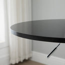 Round Height Adjustable Bar Table Counter Pub Desk with Metal Base for Home Bar, Dining Room, Kitchen, Black
