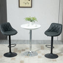 Modern Round Bar Table Adjustable Height Home Pub Bistro Desk Swivel Painted Top with Silver Steel Leg and Base, White 61 cm Indoor Counter