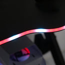 1.2m Gaming Desk Racing Style Computer Table with RGB Light Cup Holder Headphone Hook Cable Management for Study Workstation