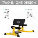 Squat Bench Trainer Sit Up Machine Multifunctional Equipment Abdomen and Leg Strength Indoor Household Fitness Device Yellow Ab Curl Workout Home Gym