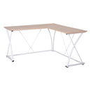 Vinsetto L-Shaped Computer Desk Corner PC Table Modern Writing Workstation for Home Office, 1.4m, Oak beige/White Office Workstation