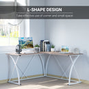 Vinsetto L-Shaped Computer Desk Corner PC Table Modern Writing Workstation for Home Office, 1.4m, Oak beige/White Office Workstation