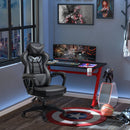 Vinsetto Ergonomic Gaming Chair Office Desk Chair Adjustable Height Recliner with Wheels, Lumbar Support Retractable Footrest