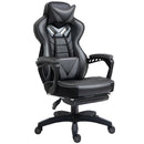 Vinsetto Ergonomic Gaming Chair Office Desk Chair Adjustable Height Recliner with Wheels, Lumbar Support Retractable Footrest