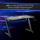 Gaming Desk Computer Writing Table with Large Workstation for Home Office, 122 x 66 x 86cm, Black Office