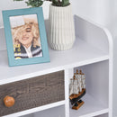 Particle Board 7-Compartment Shelving Unit - White/Brown