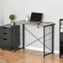 Folding Computer Desk Writing Study Table Industrial Home Office Workstation, 90 x 45 x 74cm, Rustic Brown Workstation
