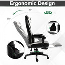 Vinsetto Cool & Stylish Gaming Chair Ergonomic w/ Thick Padding Footrest Neck & Back Pillow 5 Wheels Racing Swivel Height Adjustable Home Office Grey