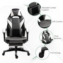 Vinsetto Cool & Stylish Gaming Chair Ergonomic w/ Thick Padding Footrest Neck & Back Pillow 5 Wheels Racing Swivel Height Adjustable Home Office Grey