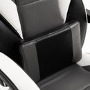 Vinsetto Cool & Stylish Gaming Chair Ergonomic w/ Thick Padding Footrest Neck & Back Pillow 5 Wheels Racing Swivel Height Adjustable Home Office Grey
