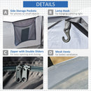 Outsunny Camping Tent for 2 Person Waterproof Double Layer Tent with 2 Doors 4 Mesh Windows Storage Bag Portable Carry Bag Dark Green Outdoor Glass Fiber