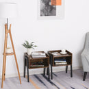 Particle Board Twin-Set Industrial Side Tables Brown
