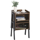 Particle Board Twin-Set Industrial Side Tables Brown