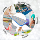 3m Gymnastics Mat Inflatable PVC Yoga Training Exercise Mat w/ Pump Blue