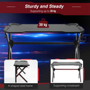 Gaming Desk Computer Writing Home Office Study Table with Cup Holder Headphone Hook and Cable Managment Holes Black 1.2m Grommet