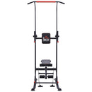 Steel Strength Training Power Tower Pull Up Station Black/Red