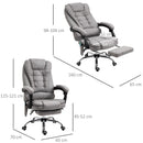 Vinsetto Heated 6 Points Vibration Massage Executive Office Chair Adjustable Swivel Ergonomic High Back Desk Chair Recliner with Footrest Vintage