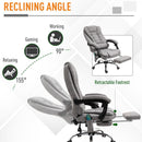 Vinsetto Heated 6 Points Vibration Massage Executive Office Chair Adjustable Swivel Ergonomic High Back Desk Chair Recliner with Footrest Vintage