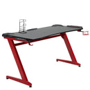 Computer Desk Gaming Desk Writing Table w/cup holder Headphone hook Red/Black