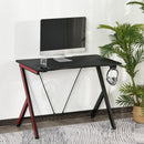 Gaming Computer Desk Workstation with Headphone Hook, Large Desktop for Computer Hardware & Stable Design  w/