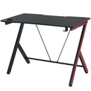 Gaming Computer Desk Workstation with Headphone Hook, Large Desktop for Computer Hardware & Stable Design  w/