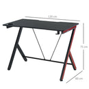 Gaming Computer Desk Workstation with Headphone Hook, Large Desktop for Computer Hardware & Stable Design  w/