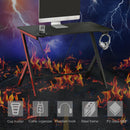 Gaming Computer Desk Workstation with Headphone Hook, Large Desktop for Computer Hardware & Stable Design  w/