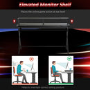 Gaming Computer Desk Writing Racing Table Workstation with Headphone Hook Curved Front Adjustable Feet for Home Office Use w/