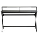 Gaming Computer Desk Writing Racing Table Workstation with Headphone Hook Curved Front Adjustable Feet for Home Office Use w/
