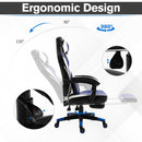Vinsetto Cool & Stylish Gaming Chair Ergonomic w/ Padding Footrest Neck Back Pillow Adjustable Chair Blue