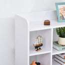 Particle Board Multi-Compartment Shelving Unit - White/Brown