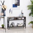 Metal Enforced Particle Board 3-Tier Console Table Grey