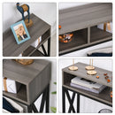 Metal Enforced Particle Board 3-Tier Console Table Grey