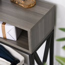 Metal Enforced Particle Board 3-Tier Console Table Grey