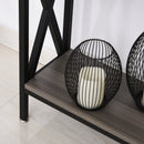 Metal Enforced Particle Board 3-Tier Console Table Grey